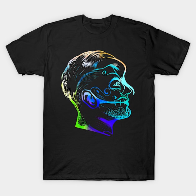 Colorful Stylized Male Calaveras Makeup Day Of The Dead T-Shirt by SinBle